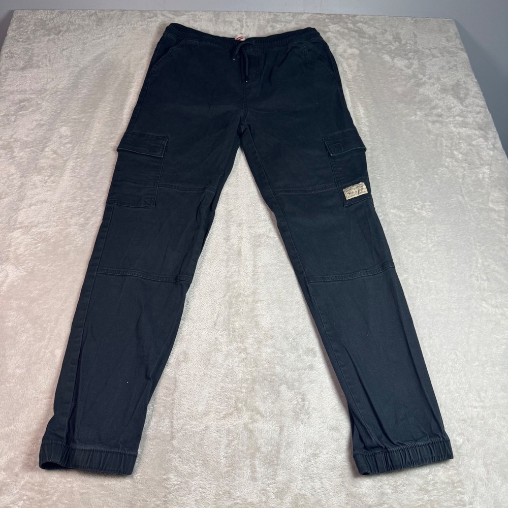 Levi's Boys Youth XL 13-15 years Black Cargo Jogger Denim Pants Drawstring